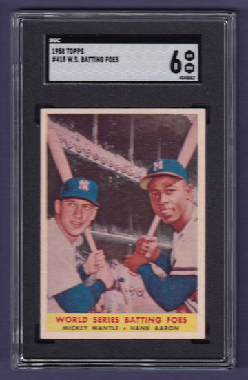 1958 Topps #418 Mantle/Aaron SGC 6