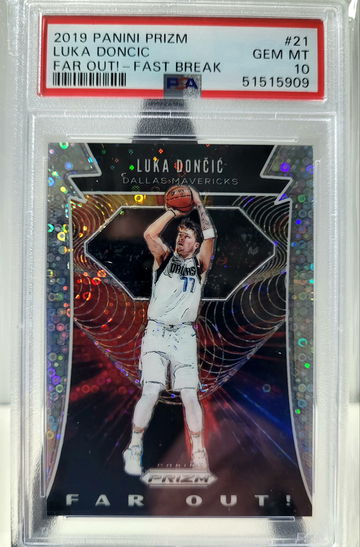 2019-20 Panini Prizm luka doncic far-out fastbreak disco psa 10