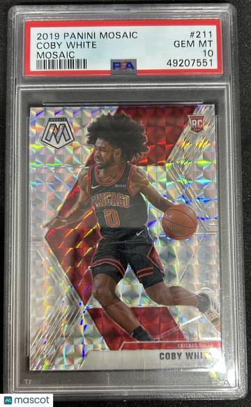 2019 Panini Mosaic Coby White #211 PSA 10