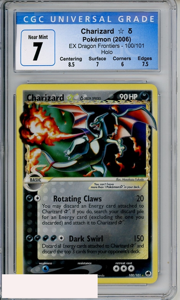 2006 POKEMON EX DRAGON FRONTIERS CHARIZARD #100 HOLO CGC 7
