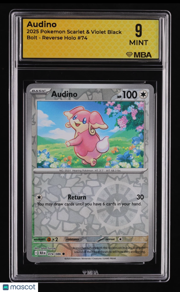 2025 Pokemon Scarlet & Violet Black Bolt Audino Reverse Holo MBA 9 #74