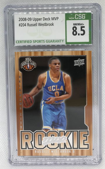 2008-09 Upper Deck MVP Russell Westbrook Rookie Card RC #204 CSG 8.5