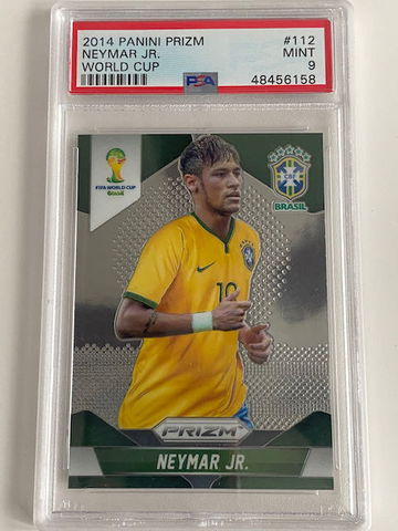 2014 PANINI PRIZM WORLD CUP #112 NEYMAR JR 1ST YEAR BRAZIL PSA 9 MINT