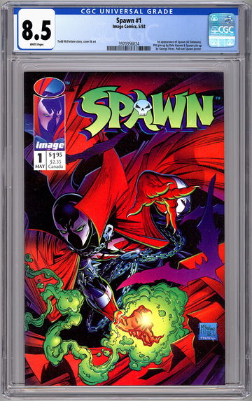 SPAWN #1 CGC 8.5 ORIGIN & 1ST SPAWN APP MCFARLANE STORY CVR & ART 1ST PRINT 1992