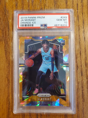 2019-20 Panini Prizm Ja Morant Orange Ice PSA 10 GEM MINT 💎 #249 RC Rookie Card