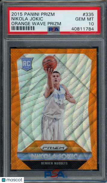 2015-16 Panini Prizm Nikola Jokic Orange Wave Prizm PSA 10 #335 Rookie RC