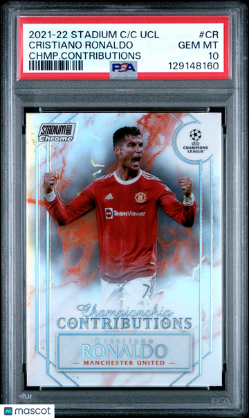 2021-22 Topps Stadium Club Chrome UEFA Champions League Championship Contributions Cristiano Ronaldo #CR Chmp. Contribut
