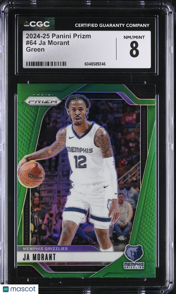 2024-25 Panini Prizm Ja Morant #64 Green CGC 8