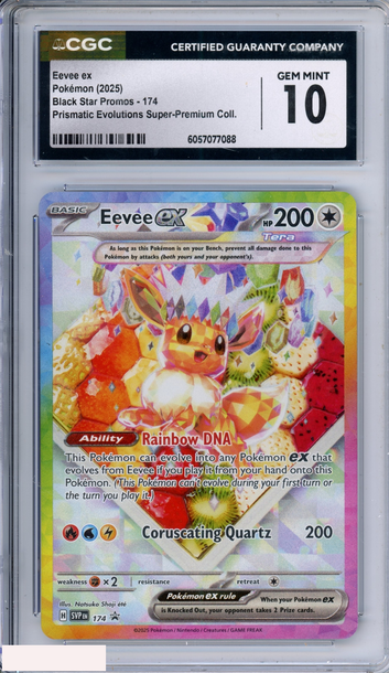 2025 POKEMON BLACK STAR PROMO EEVEE EX #174 PRISMATIC EVOLUTIONS SPC CGC 10