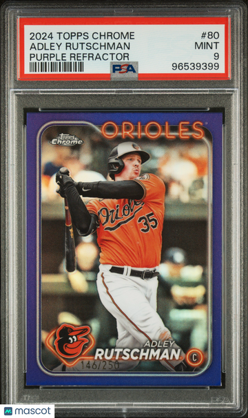 2024 Topps Chrome Adley Rutschman #80 Purple Refractor PSA 9