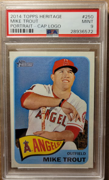 Mike Trout 2014 Topps Heritage Portrait - Cap Logo PSA 9