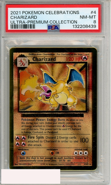 2021 POKEMON CELEBRATIONS ULTRA-PREMIUM COLLECTION CHARIZARD #4 PSA 8 NM-MT