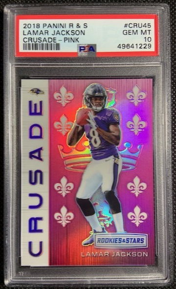 2018 Rookies & Stars Crusade Pink /85 Lamar Jackson #65 PSA 10 Gem Mint Pop 6