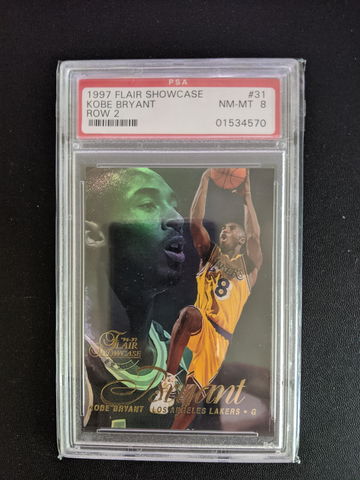 KOBE BRYANT 1996-97 Flair Showcase Row 2 #31 PSA8