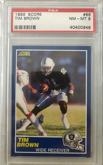 1989 Tim brown score psa 8 RC 