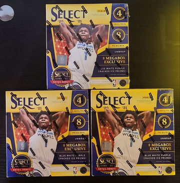 3 Mega Boxes '20 '21 Panini Select Mega Box NBA Basketball 