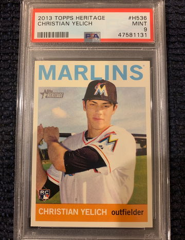 2013 Topps Heritage Christian Yelich Rookie  PSA 9