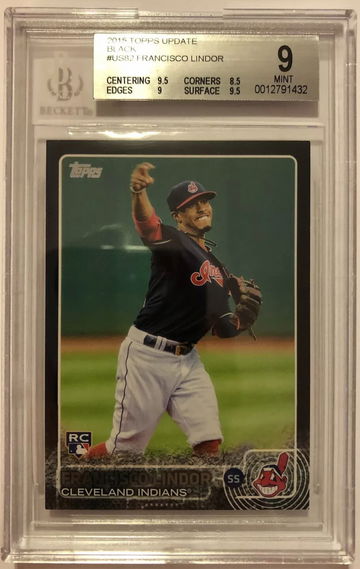2015 Topps Update Francisco Lindor RC Black Parallel #US82 42/64 BGS 9.0