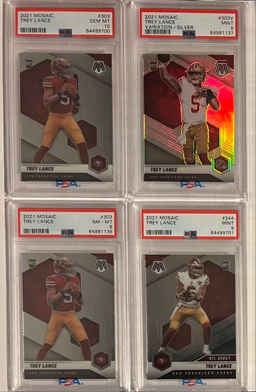 2021 Mosaic (4) Card Trey Lance Rookie Lot 49ers