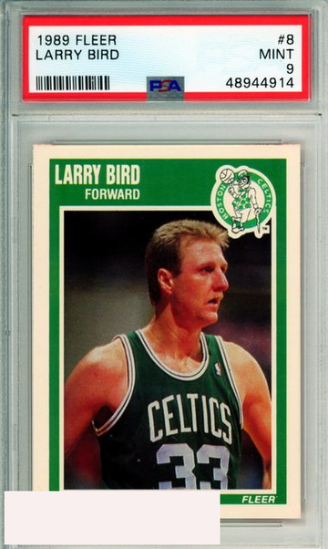 1989 FLEER LARRY BIRD #8 BOSTON CELTICS HOF PSA MINT 9