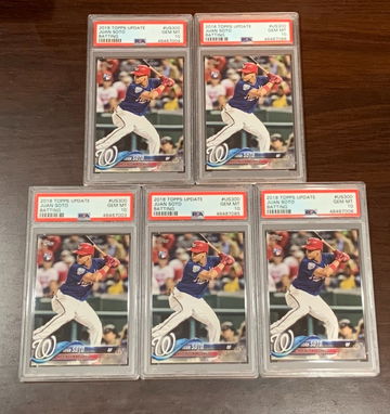 (5) 2018 Topps Update Juan Soto PSA 10