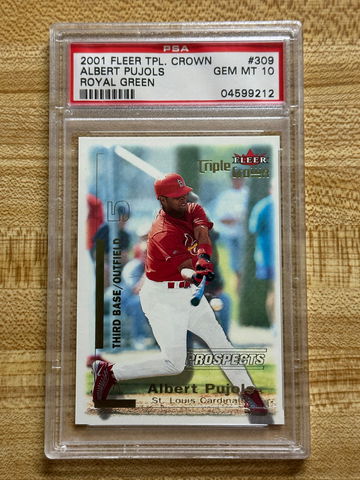 2001 Fleer Triple Crown Albert Pujols Rookie Royal Green PSA 10 Gem Mint *pop 6