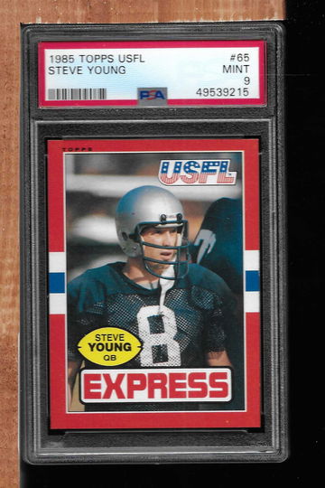 1985 TOPPS USFLE STEVE YOUNG PSA 9