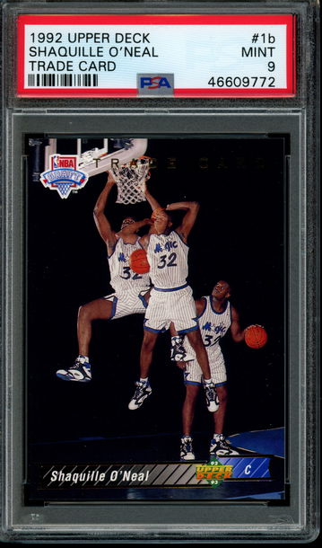 1992 Upper Deck #1b Shaquille O’Neal “Trade Card” PSA 9 MINT