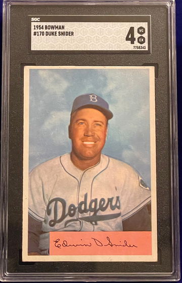 1954 Bowman # 170 Duke Snider SGC 4