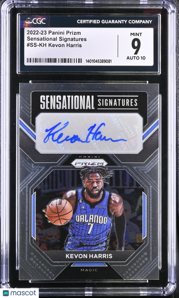 2022-23 Panini Prizm Kevon Harris #66 Sensational Signatures Fireworks CGC 9 Auto 10