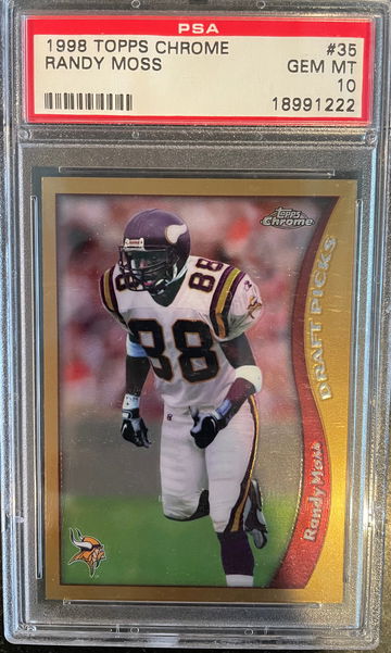 1998 Topps Chrome Randy Moss RC PSA 10 Gem Mint