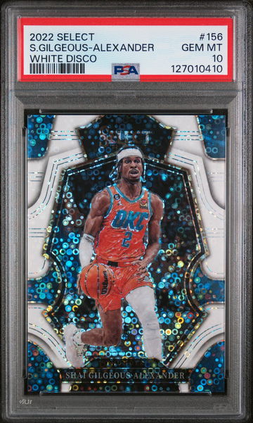 2022 Panini Select White Disco Prizm Shai Gilgeous-Alexander #156 /75 PSA 10