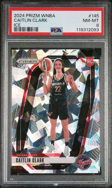 2024 Panini Prizm WNBA Ice Prizm Caitlin Clark #145 PSA 8
