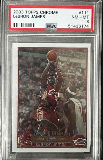2003 Topps Chrome LeBron James Rookie RC #111 PSA 8 NM-MT