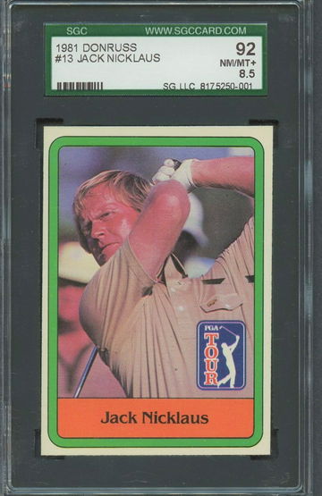 1981 Donruss Golf JACK NICKLAUS RC #13 SGC 8.5 NM-MT+