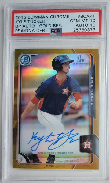 2015 Bowman Chrome auto Gold/50 Kyle Tucker psa 10/10 Pop 1