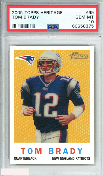 2005 TOPPS HERITAGE TOM BRADY #69  NEW ENGLAND PATRIOTS PSA 10 GEM MT