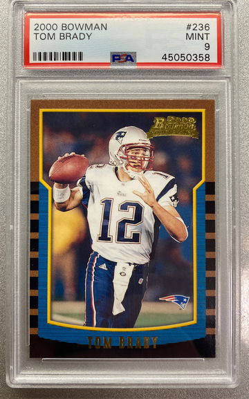 TOM BRADY 2000 BOWMAN ROOKIE CARD PSA 9 MINT