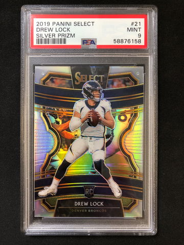 2019 Panini Select - Drew Lock - Rookie Concourse Silver Prizm PSA 9 Mint