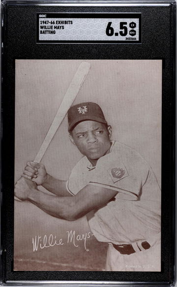 1947-66 Exhibit Supply Exhibits Batting Willie Mays SGC 6.5