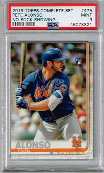 2019 TOPPS COMPLETE SET NO SOCK PETE ALONSO PSA 9 RC