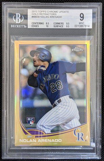 2013 Topps Chrome Update Nolan Arenado ROOKIE RC GOLD REFRACTOR /250 BGS 9