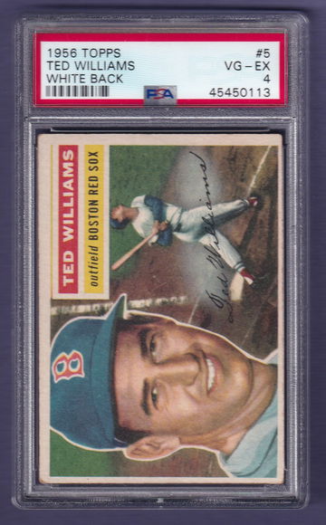 1956 Topps #5 Ted Williams White Back PSA 4