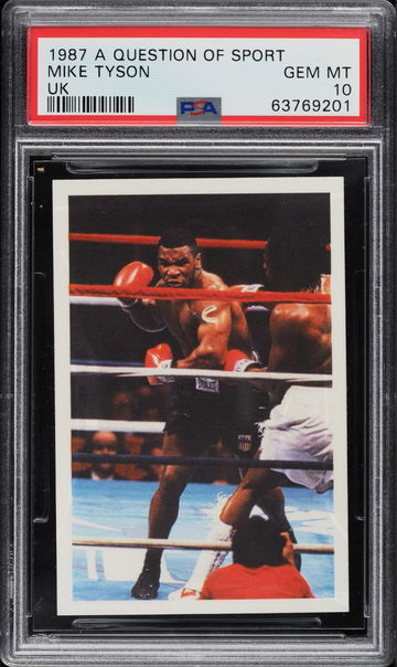 1987 A Question of Sport UK Mike Tyson RC PSA 10