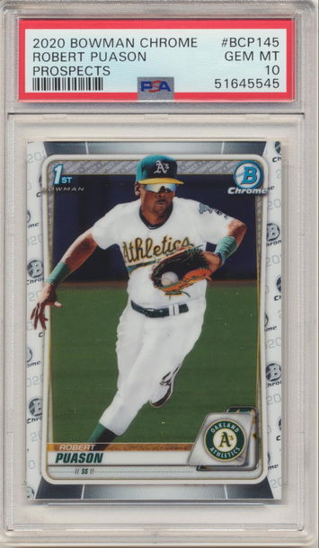 PSA 10 MINT! ROBERT PUASON 2020 1ST BOWMAN CHROME PROSPECTS ROOKIE CARD #BCP-145