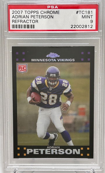 2007 Topps Chrome REFRACTOR Adrian Peterson RC #TC181 PSA 9
