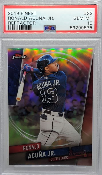 2019 FINEST #33 RONALD ACUNA JR. REFRACTOR PSA 10