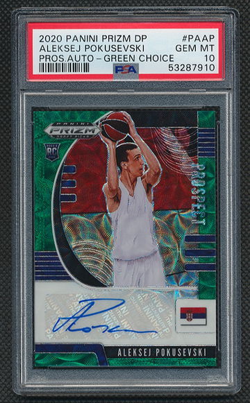 2020 Prizm Draft Picks Aleksej Pokusevski Green Choice /8 PSA 10