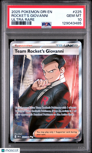 2025 Pokemon Dri EN-Destined Rivals Rocket's Giovanni Ultra Rare PSA 10 #225