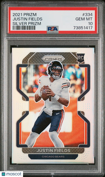 2021 Panini Prizm Justin Fields #334 Silver Prizm PSA 10
